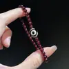 Novo Bracelete Vermelho de Granada Estilo Chinês, Bracelete Simples Nicho Feito à Mão, Presente de Aniversário para Namorada e Melhor Amiga