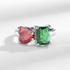 Nuevo anillo de gema esmeralda de alta calidad europeo y americano, anillo de pulsera de personalidad de moda femenina que no se decolora, venta al por mayor
