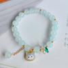 Pulsera de cristal de dos colores Sanrio para mujer, explosiones del pequeño libro rojo, pulsera de oso fresa de fábrica mayorista de tienda de dos dólares, perro GUI de jade