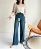¡Pantalones de pierna recta, corte ajustado! Versiones gemelas de jeans rectos de elasticidad cuádruple para mujer, con un diseño retro, adelgazante y fluido, y una silueta de pierna estrecha y amplia.