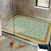 Alfombra de baño de estilo europeo, antideslizante, para inodoro, para toda la tienda, ducha, desagüe de inodoro, fácil de limpiar, con anillo de seda