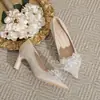 Vestido de Casamento Estilo Francês Sapatos de Casamento de Salto Grosso Femininos Cor Champanhe Strass Pés Não Cansam Salto Alto Daminha Noiva Usando Sapatos Individuais Feminino