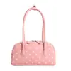 Bolsa Boston de bolinhas estilo coreano para mulheres, bolsa de ombro fresca e simples, bolsa de ombro versátil e fashion para o dia a dia vintage