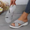 Sandálias de plataforma grossa cruzadas para senhoras plus size, novo estilo de verão para comércio exterior, com cabedal em tecido elástico respirável e confortável, estilo europeu e americano