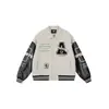 Chaqueta de Béisbol Retro Americana Otoño 2025 Nuevo Estilo Solapa Bordada Chaqueta Juvenil Holgada Empalme Superior
