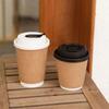 Taza Desechable de Café Estilo Ins, Taza de Té con Leche, Celebridad de Internet, Doble Capa Engrosada, Estilo Americano, Taza para Bebidas Calientes a la Venta con Tapa para Uso Comercial
