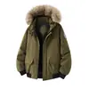 2026 Nova Jaqueta de Algodão Grossa e Quente com Capuz para Homens, Gola Grande de Pelo, Parka Moderna Solta, Roupa de Trabalho, Casaco de Algodão para Homens