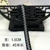 Cinta de Encaje Étnico Miao de 1.5 cm de Ancho Accesorios para Ropa Bordado Hecho a Mano Tira de Tela para Puños y Escote