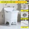 Fregadero de Mopa Cerámico Piscina para Mopa de Balcón Lavabo Grande Cuadrado Largo para Mopa con Drenaje Automático E18