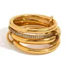 Item Quente de Moda Transfronteiriça Anel de Prata S925 Interligado Totalmente Cravejado com Zircônia Diamantada Bicolor Multi-Elemento Novo Item Quente Europeu e Americano