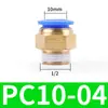 Conector de Tubo Neumático PC8-02 Neumático PC4-M5 Conector Recto Pasante Roscado PC10-03 Conexión Rápida PC12-04 PC6-01