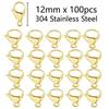 Acero Inoxidable Chapado en Oro al Vacío de 18k Hebilla de Langosta DIY Joyería Hecha a Mano Hebilla de Conexión Accesorios Hebilla para Collar de Acero de Titanio Hebilla para Pulsera