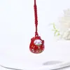 Pingente de Sino Gato da Sorte para Celular, Sino de Vento Pintado para Bênção e Riqueza, Pingente de Metal para Celular