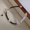 Collar Barroco de Barra Pequeña de Plata con Perla de Agua Dulce Irregular, Elegante y Moderno Minimalista Cadena de Clavícula de Plata Fragmentada Galaxia