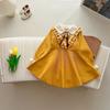 Vestido suéter de punto para niña JINYONG otoño e invierno Nuevo vestido suéter de punto con manga larga para bebé estilo moderno