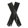 Luvas Femininas Extralongas de Couro Envernizado Sexy Elásticas 50cm Transfronteiriças Fantasia de Ópera Cosplay Luvas Escuras