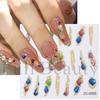 Pegatinas para uñas nuevas transfronterizas al por mayor ins pegamento suave de caramelo dorados tridimensionales manchas mariposa adhesivas pegatinas de uñas uña