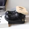 Botas de Nieve para Niños Forradas de Polar y Engrosadas Zapatos Grandes de Algodón para Niñas Botas Retro 2025 Nuevas Zapatos de Invierno para Bebés Botas de Algodón para Niños