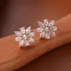 Liquidación de Primavera y Verano Artículo Popular Transfronterizo 70% de descuento Elegantes Clásicos Pendientes de Botón de Plata S925 con Diamantes, Geométricos, Versátiles, Estilo de Nicho para Mujeres