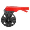 Válvula de Mariposa Rongsheng de PVC con Manija Tipo Sándwich de PVC Sellado Suave Manual Válvula de Turbina Forrada de Flúor Válvula de Mariposa de Eje Cuadrado Varilla Cuadrada