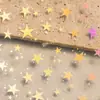 Adesivos para Unhas Estrela de Cinco Pontas Hot Stamping Adesivos Metálicos Dourados e Prateados Estrela de Cinco Pontas para Unhas Dh788