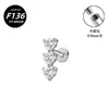 Nuevo Stud para Labio de Aleación de Titanio G23 Piercing con Rosca Interna de Fondo Plano Joyería Stud para Hélice Auricular Estilos Plateado y Dorado Venta al por Mayor
