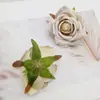 Cabeza de flor de rosa de simulación de alta gama material para corona hecha a mano DIY color retro europeo estilo bosque accesorios hechos a mano decoración