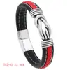 Pulsera de Cuero PU Tejido para Hombre Nueva Transfronteriza Europea y Americana con Hebilla Magnética de Aleación, Pulsera Moderna y Única, Joyería de Moda para Hombre