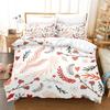 Conjunto de capa de edredom com tema de Natal, floco de neve e Homem de Gengibre, adequado para decoração de quarto de Natal de meninos e meninas