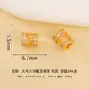 Plata 925 Chapada en Oro Diamante Incrustado Barril con Mantra de Seis Palabras Cuentas Espaciadoras Cuerda para Ensartar Cuentas Hecha a Mano DIY Accesorios de Joyería de Plata