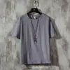 Camiseta de verano de manga corta para jóvenes, color liso para hombre, moderna, holgada, casual, de manga corta, para llevar debajo, camiseta para hombre, multiestilo