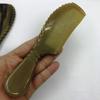 Pente de chifre de gado com anel duplo, espessado, cabo de escultura com anel duplo, cabo redondo, pente de dente, pente de chifre meridiano, pente grande para massagem de cuidados de saúde