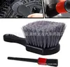 Amazon escova de limpeza de pneus para carro transfronteiriça combinação escova para cubo de roda anel de aço escova de limpeza cabo curto escova de pneu Cinza