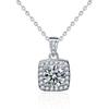 Collar de Cubo de Azúcar de Plata de Ley 925 con Moissanita para Mujer, Colgante Cuadrado de Princesa Estilo Ins, Gargantilla de Joyería Personalizada, Artículo Caliente para Transmisión en Vivo