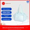 Bolsa de Maquiagem Portátil para Tiktok, Dobrável Listrada de Grande Capacidade, Bolsa Lancheira, Feita Sob Medida pelo Fabricante