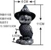 Halloween Transfronterizo Gato Mágico Decoración de Resina Lindo Set Decoración Gato Mágico Cuerno Alas Sombrero
