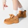 Botas con Tapa abatible para Mujer 2025 Nuevas Populares Estilo Británico Botas de Mujer Botas Individuales de Suela Gruesa de Dos usos Botas Cortas Botas de Ruibarbo
