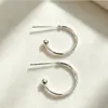 Gancho de Oreja Curvo Forma de C con Argolla de Bola de Plata de Ley S925 No Fácil de Desvanecer Chapado en Oro Plata Material para Pendientes DIY
