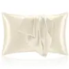 Funda de almohada de seda lavada imitación seda, funda de almohada de satén, seda artificial, sedas y satenes, funda de almohada con cremallera