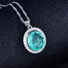 Traje de tesoro de color Paraiba de Brasil imitación para influencers, anillo vibratorio en vivo, pendientes, colgante, joyería al por mayor