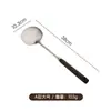 Pala de Champiñón de Madera Maciza Acero Inoxidable Retro Cuchara de Mango Largo para Cocinar Hogar Cuchara para Freír Cocina Pala de Guizhou Utensilios de Cocina