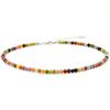Collar elegante y dulce de cristal rosa natural de 4 mm para niña, con cadena de clavícula de cuentas de turmalina colorida de primera calidad para primavera y verano.