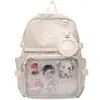 Mochila Grande Capacidade Estilo Floresta para Mulheres Ins Estilo Preppy Menina Macia Menina Versátil Transparente Ruiying Bolsa Escolar Estudante