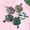 Venta caliente transfronteriza amor 20mm colgante piedra de cristal natural forma de corazón corazón de melocotón collar accesorios de joyería hechos a mano diy