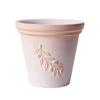 Maceta con Relieve Floral Romana Imperial Blanco Niebla Maceta Escandinava Retro Absorbente de Agua Transpirable Maceta de Cerámica Roja Patio Balcón Maceta de Barro