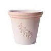 Vaso de terracota branco retro vermelho com flor em relevo romano, vaso de barro vermelho retro branco, vaso de cerâmica antigo respirável, decoração de planta em vaso verde para jardim