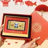 Oro Puro 999 Hazte Rico Inmediatamente Adornos de Billetes de Oro Empresa Comercial Regalo de Año Nuevo Mesa Regalo de Boda para Colegas