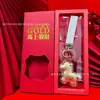 Colgante de Llave Dorada del Año del Caballo, Llavero de Riqueza Instantánea, Oro Puro 999, Colgante para Bolso, Regalo de Promoción para Transmisiones en Vivo