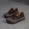 Jiezu 2025 Outono e Inverno Novos Sapatos de Couro Bovino de Primeira Camada com Franjas Retro de Uso Duplo Moda Casual, Confortáveis e Versáteis para Mulheres