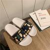 Pantuflas Mujer Verano Interior Hogar Baño Planas Moda Color de Contraste Exterior Sandalias de Pareja Hombre 5588stw